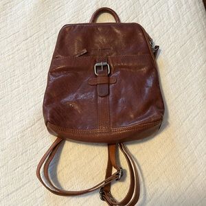 Spikes & Sparrow brown leather backpack